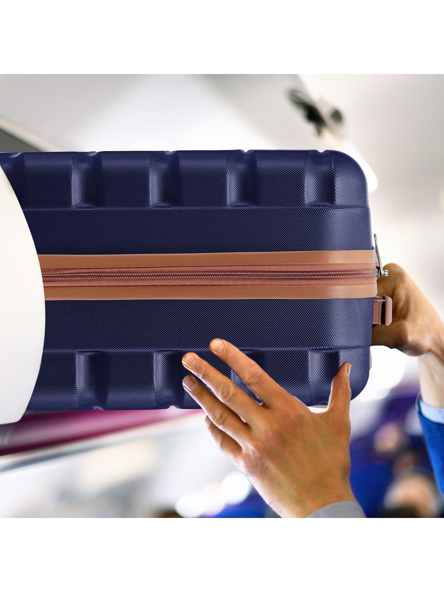 Buy Flight Knight Navy/Tan 56x45x25cm EasyJet Overhead 4 Wheel ABS