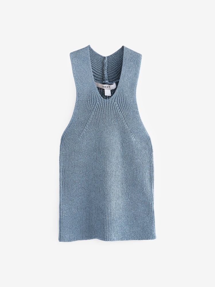 Blue Sparkle Racer Knit Vest - Image 5 of 5