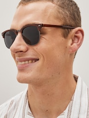 Amber Orange Retro Polarised Sunglasses - Image 1 of 5