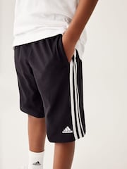 adidas Blue Sportswear Essentials 3-Stripes Knit Shorts - Image 1 of 9