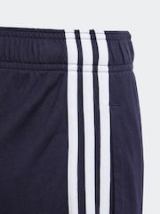 adidas Blue Sportswear Essentials 3-Stripes Knit Shorts - Image 7 of 9