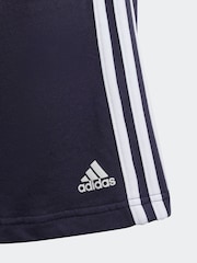 adidas Blue Sportswear Essentials 3-Stripes Knit Shorts - Image 9 of 9