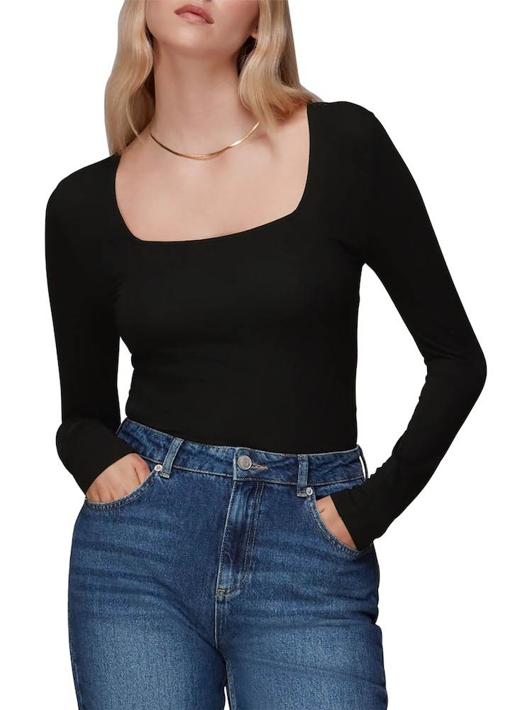 Whistles Square Neck Long Sleeve Top - Image 1 of 4