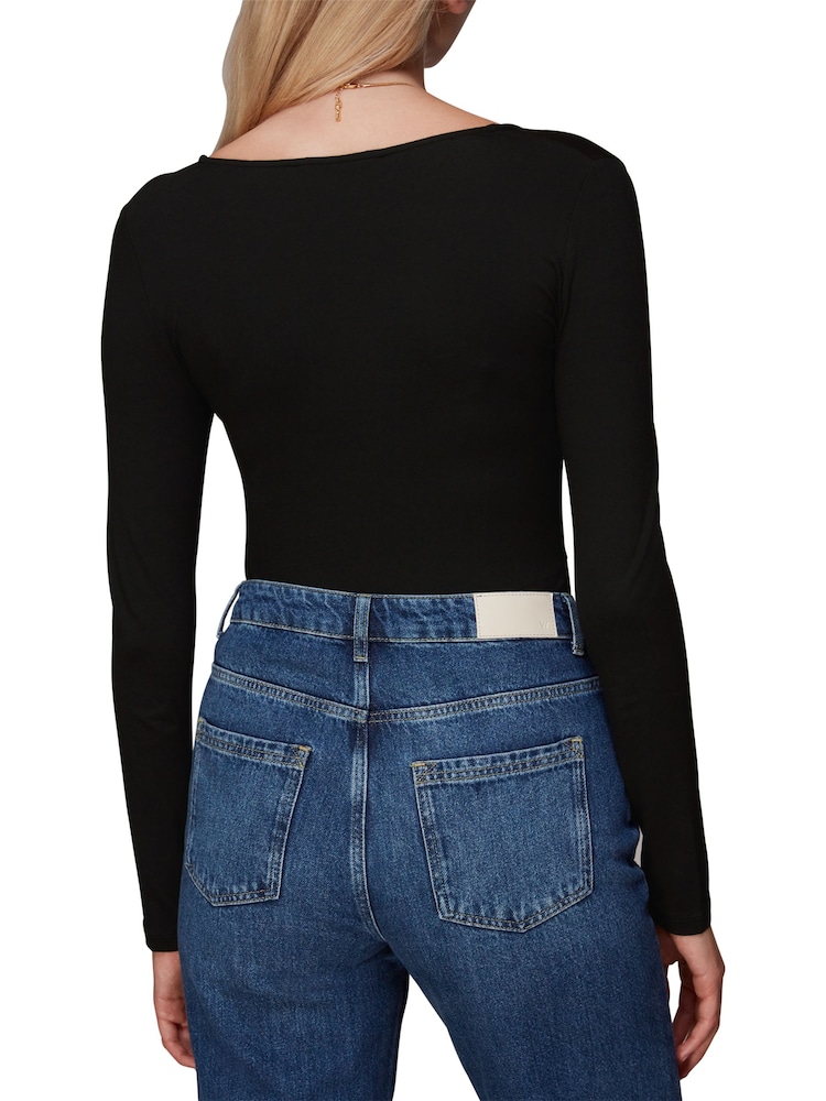 Whistles Square Neck Long Sleeve Top - Image 2 of 4