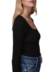 Whistles Square Neck Long Sleeve Top - Image 3 of 4