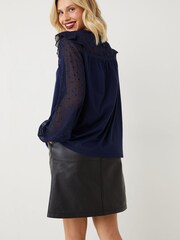 FatFace Blue Stella Star Jersey Top - Image 2 of 4