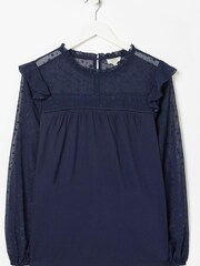 FatFace Blue Stella Star Jersey Top - Image 4 of 4