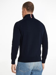 Tommy Hilfiger Blue 1985 Quarter Zip Mock Jumper - Image 2 of 6