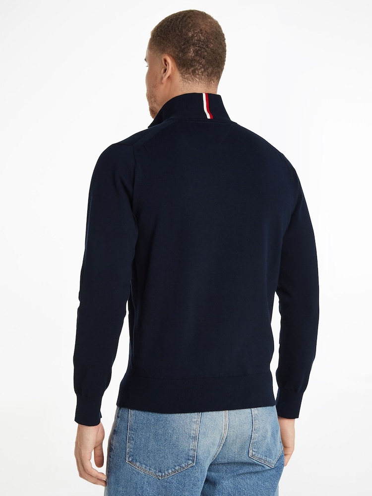 Tommy Hilfiger Blue 1985 Quarter Zip Mock Jumper - Image 2 of 6