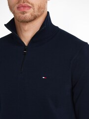 Tommy Hilfiger Blue 1985 Quarter Zip Mock Jumper - Image 3 of 6