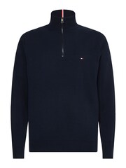 Tommy Hilfiger Blue 1985 Quarter Zip Mock Jumper - Image 4 of 6