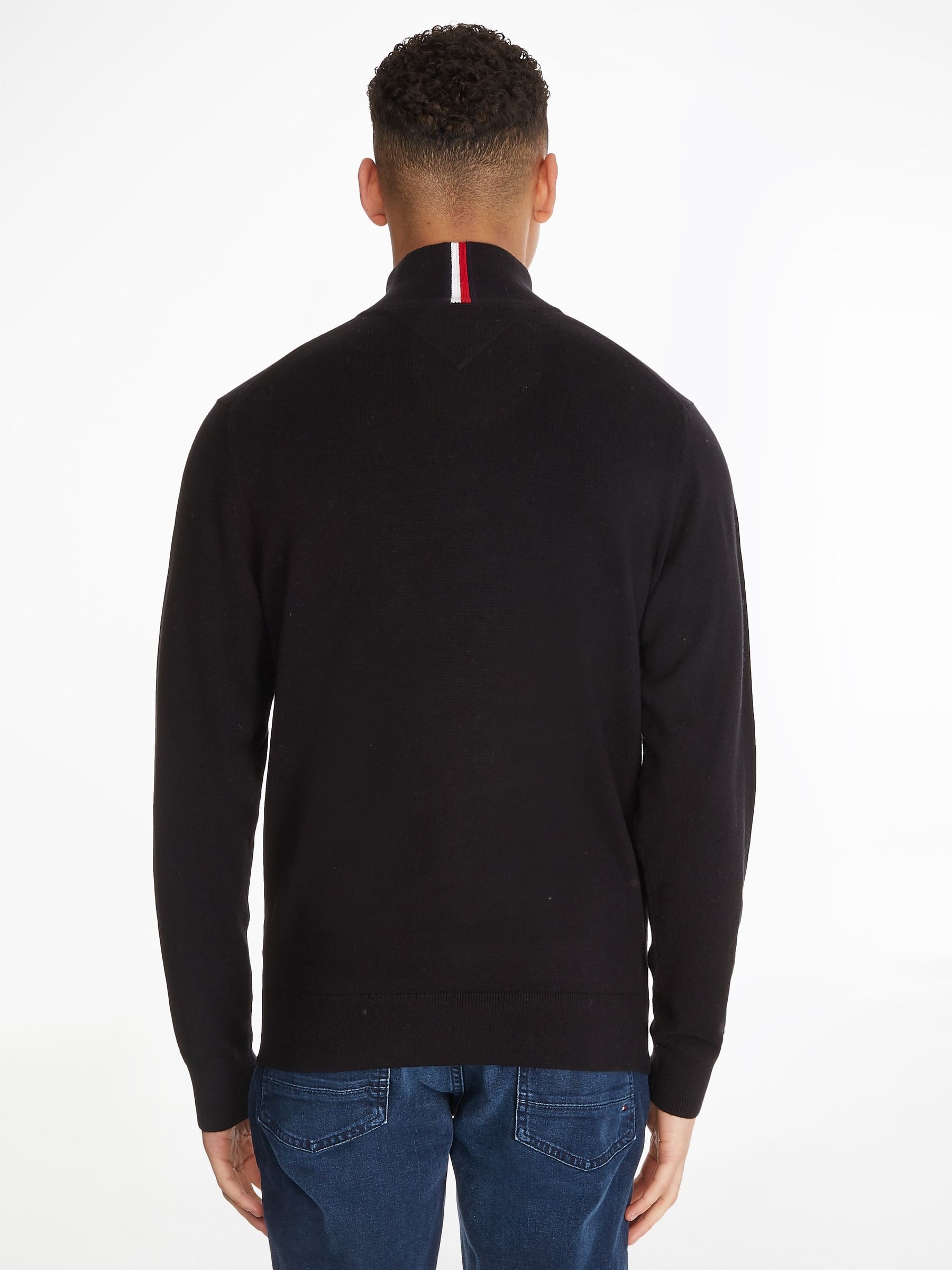 Buy Чорний - Джемпери Tommy Hilfiger Quarter Zip Cotton Blend With Cashmere  з сайту Next Ukraine