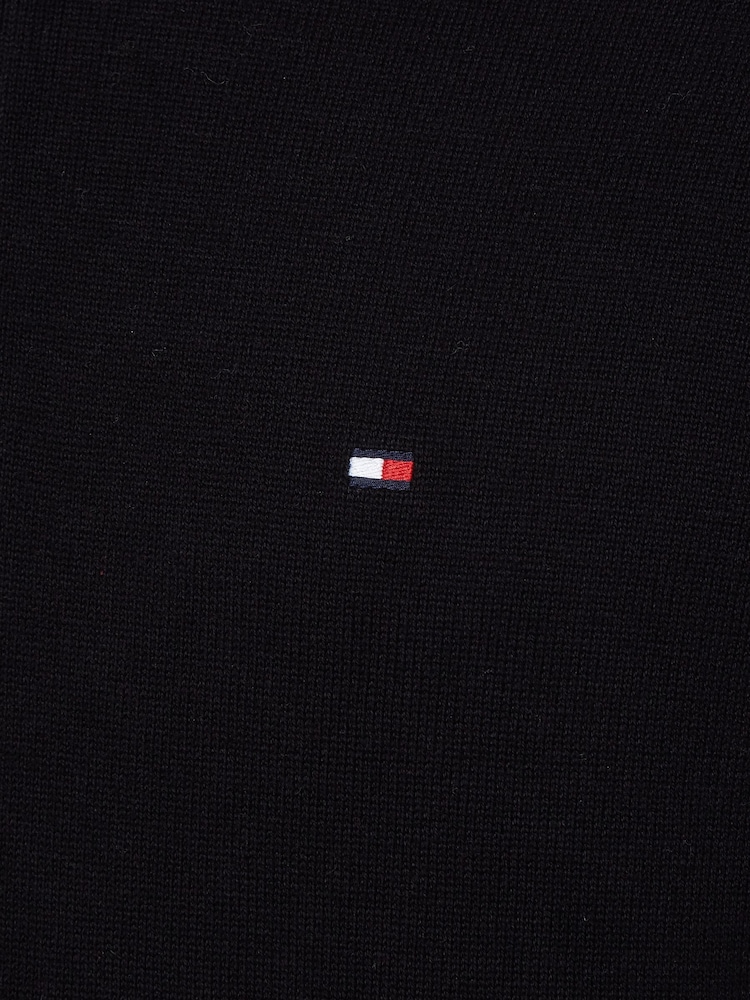 Negro - Tommy Hilfiger Quarter Zip Cotton Blend Jumper With Cashmere - Imagen 6 de 6