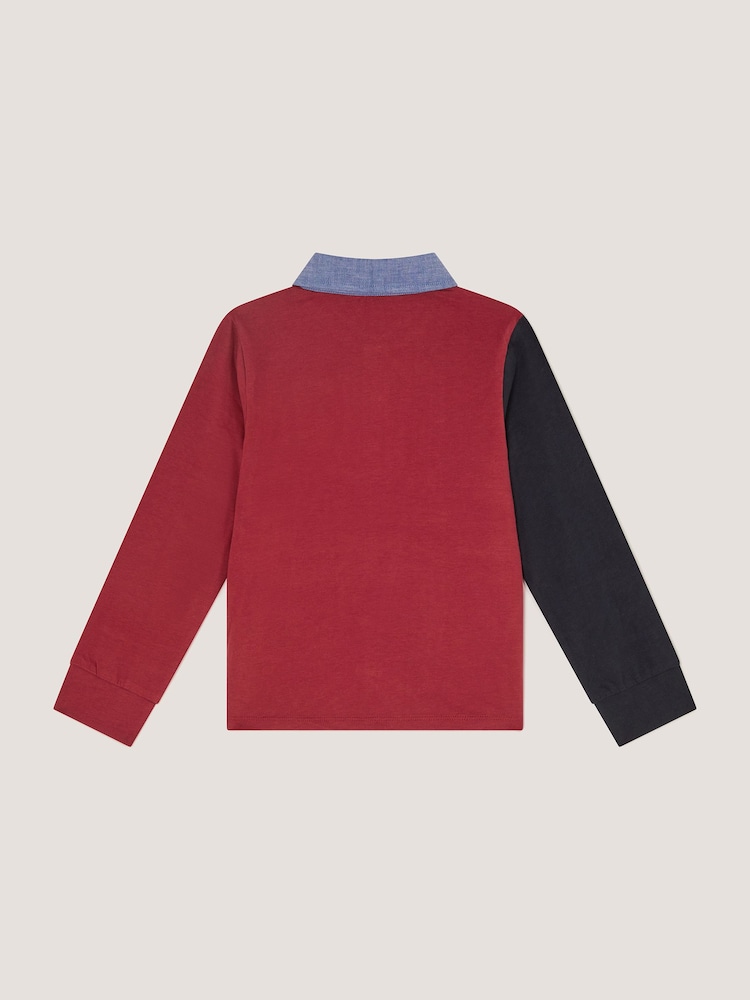 Monsoon Red Colourblock Rugby Polo Shirt - Image 2 of 3 Monsoon Red Colourblock Rugby Polo Shirt - Image 2 of 3