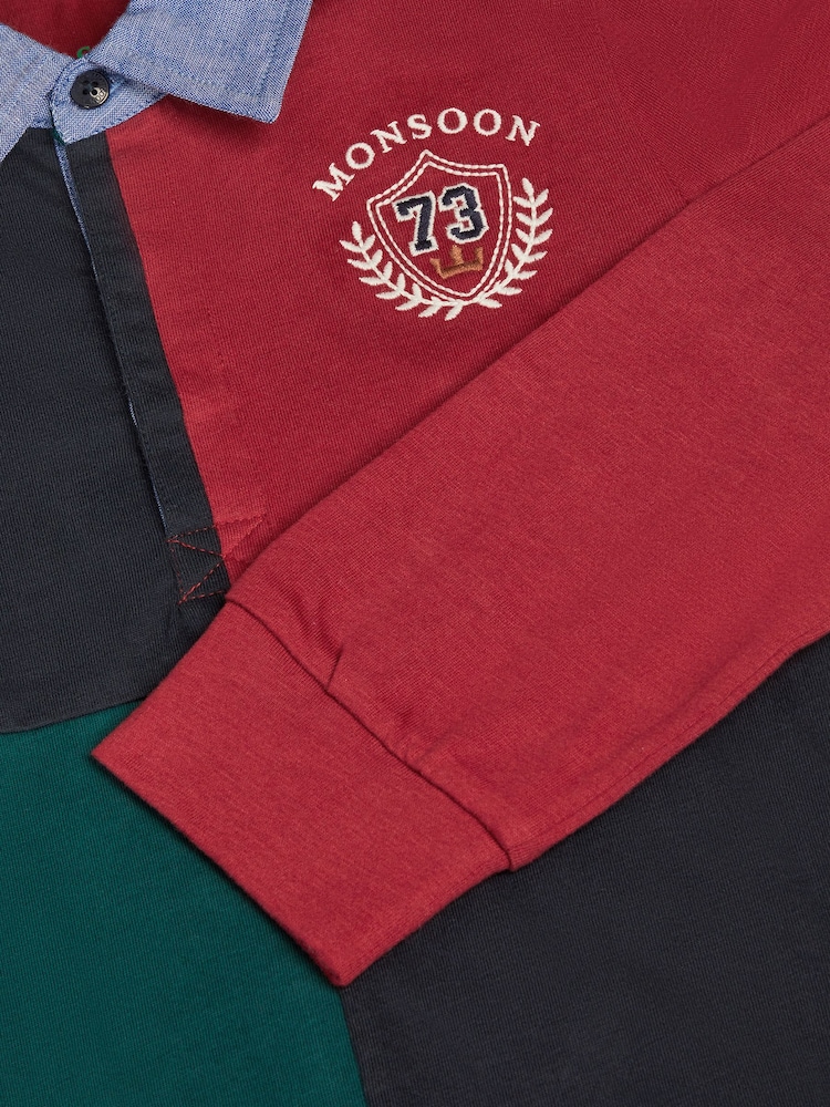 Monsoon Red Colourblock Rugby Polo Shirt - Image 3 of 3 Monsoon Red Colourblock Rugby Polo Shirt - Image 3 of 3