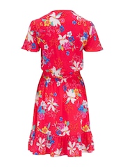 Pour Moi Red Floral Print Woven Dress - Image 5 of 5