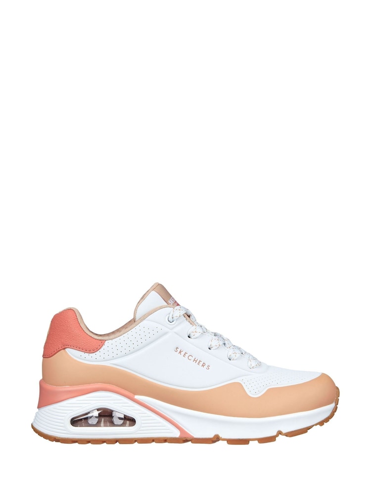 Skechers White Uno Pop Colour Fun Womens Trainers - Image 1 of 5