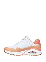 Skechers White Uno Pop Colour Fun Womens Trainers - Image 2 of 5