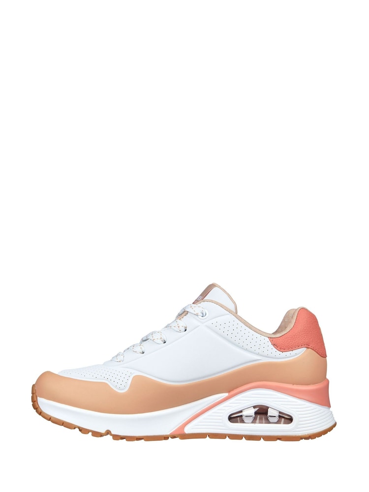 Skechers White Uno Pop Colour Fun Womens Trainers - Image 2 of 5