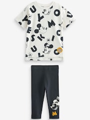 Monochrome Mickey Mouse T-Shirt and Leggings Set (3mths-7yrs) - Image 5 of 6