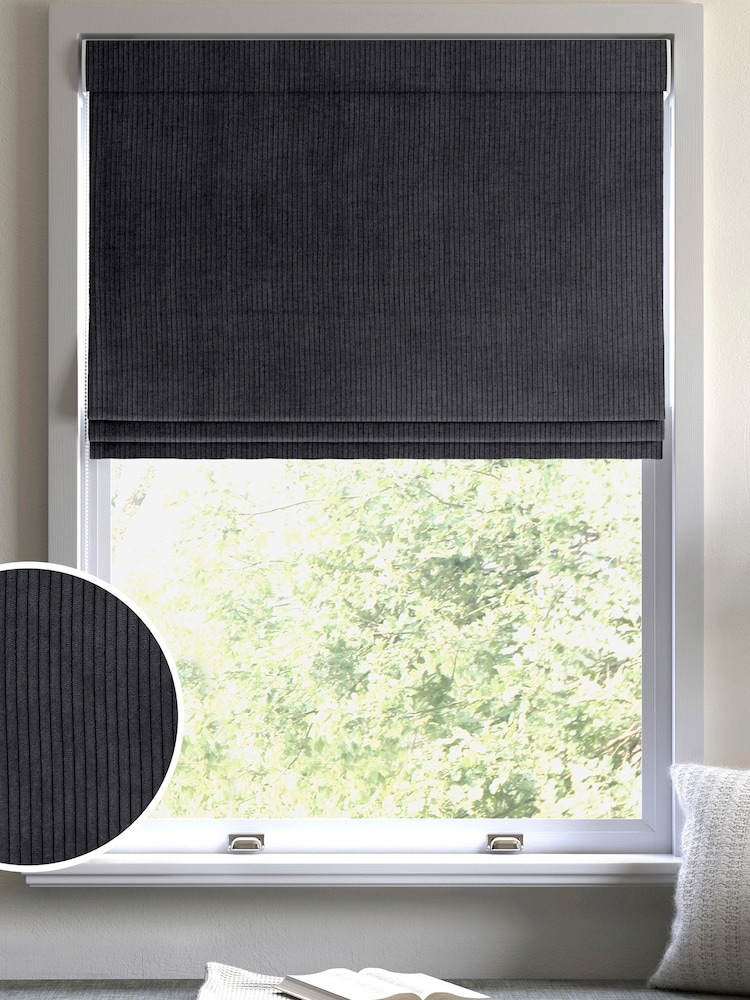 Graphite Grey Jangga Made To Measure Roman Blinds - Image 1 of 6