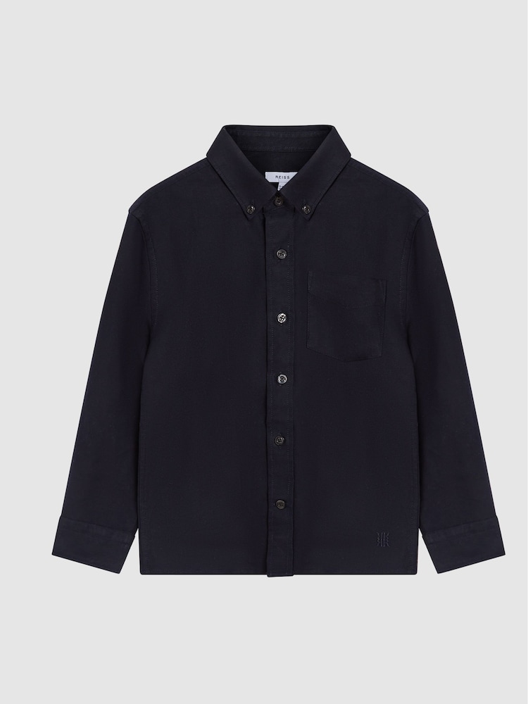 Reiss Navy Greenwich 3-9 yrs Button Down Oxford Shirt - Image 2 of 6