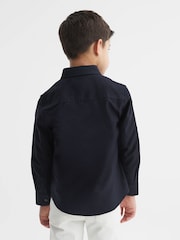 Reiss Navy Greenwich 3-9 yrs Button Down Oxford Shirt - Image 5 of 6