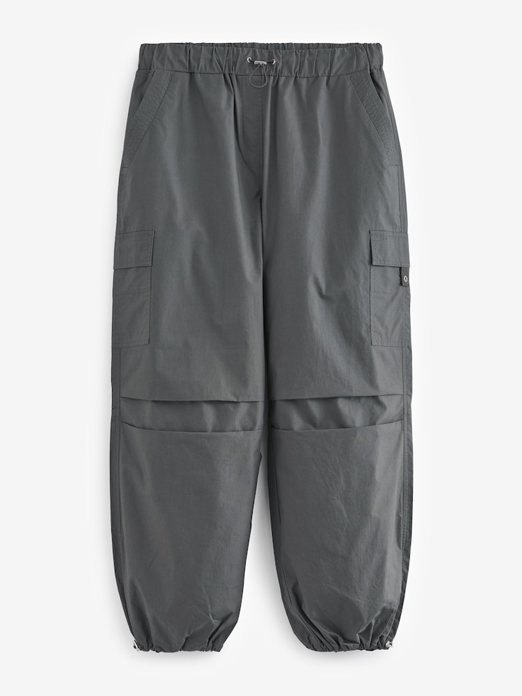 Charcoal Grey Parachute Cotton Cargo Trousers - Image 5 of 5