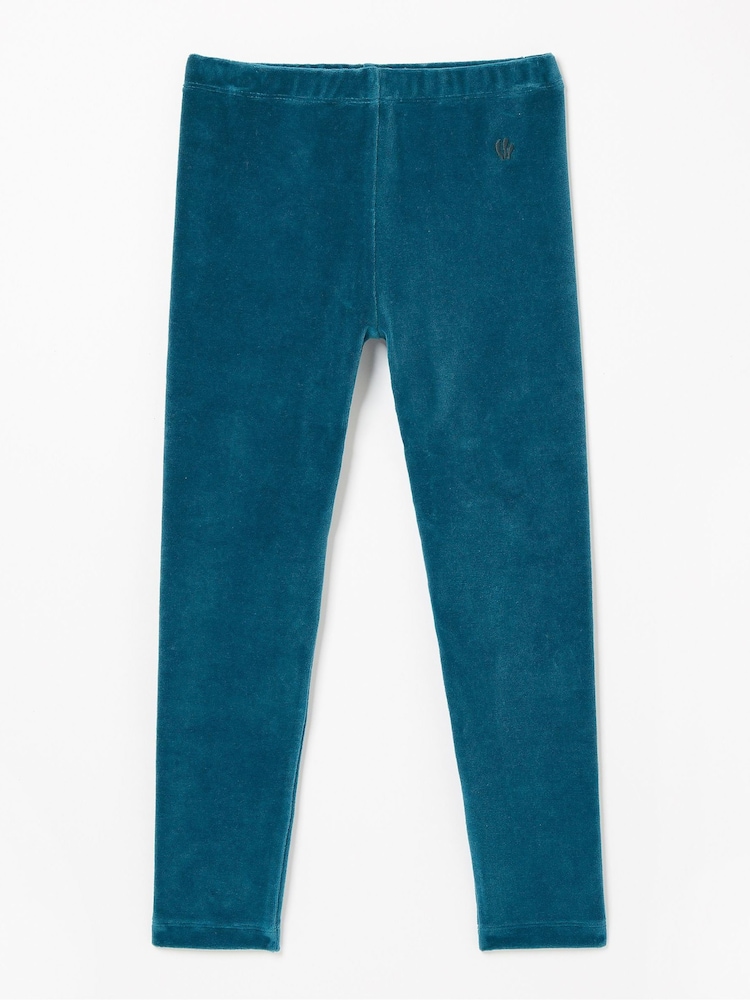 FatFace Blue Velvet Leggings - Image 1 of 1 FatFace Blue Velvet Leggings - Image 1 of 1