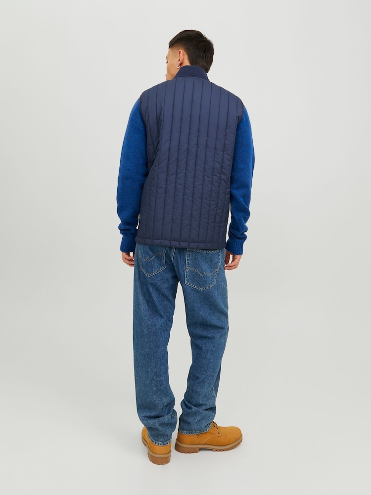 JACK & JONES Blue Lightweight Quilted Padded Gilet - Image 2 of 7