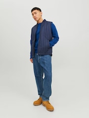 JACK & JONES Blue Lightweight Quilted Padded Gilet - Image 3 of 7
