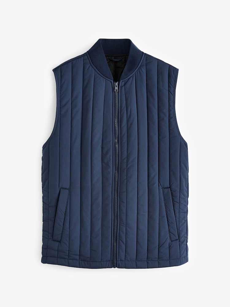 JACK & JONES Blue Lightweight Quilted Padded Gilet - Image 7 of 7