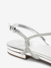 Silver Forever Comfort® Strappy Sparkle Sandals - Image 6 of 6