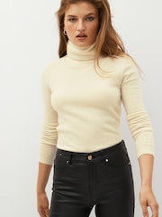 Calvin Klein Natural Cashmere Roll Neck Jumper - Image 1 of 5