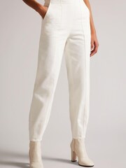 Ted Baker Cream Eliona Ivory Barrel Trousers - Image 1 of 5