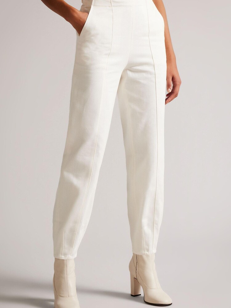 Ted Baker Cream Eliona Ivory Barrel Trousers - Image 1 of 5