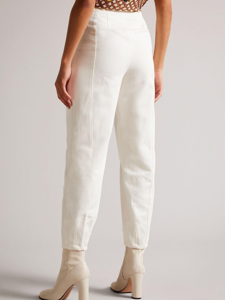 Ted Baker Cream Eliona Ivory Barrel Trousers - Image 2 of 5