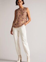Ted Baker Cream Eliona Ivory Barrel Trousers - Image 3 of 5