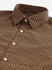 Black/Gold Stretch Oxford Printed Long Sleeve Shirt - Image 6 of 7