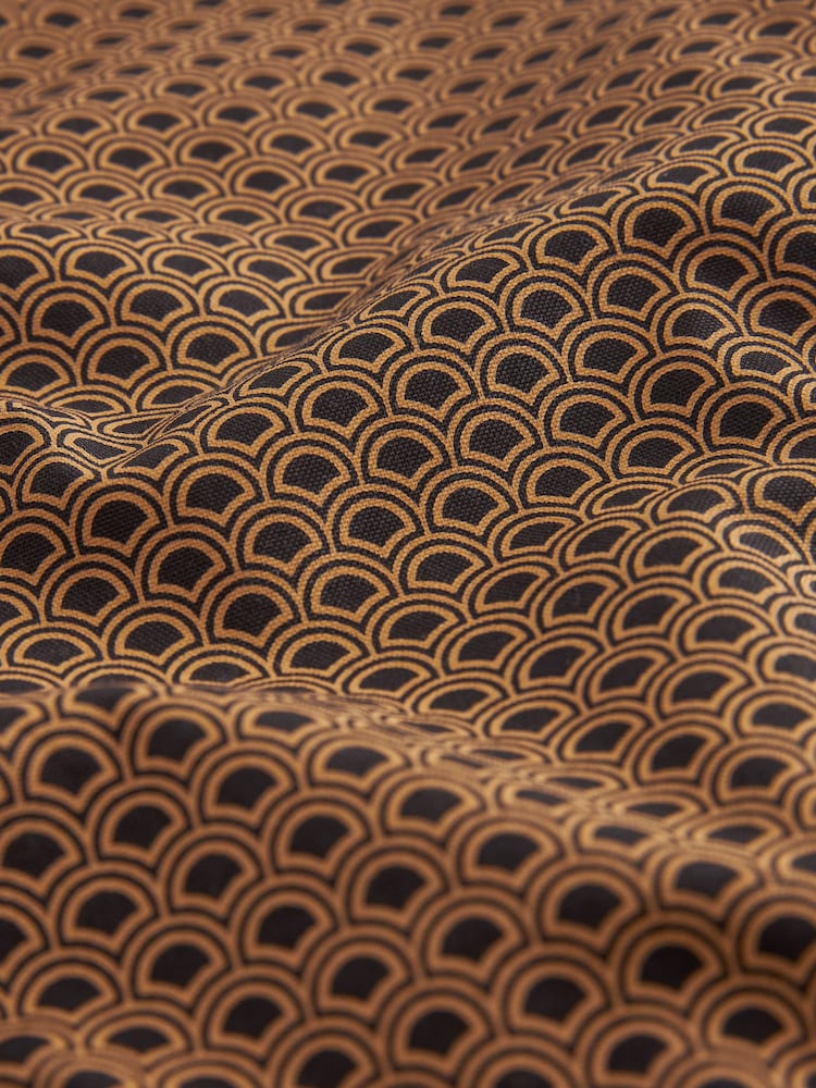 Black/Gold Stretch Oxford Printed Long Sleeve Shirt - Image 7 of 7