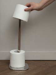 Robert Welch Silver Burford Toilet Roll Holder Floor Standing - Image 1 of 4