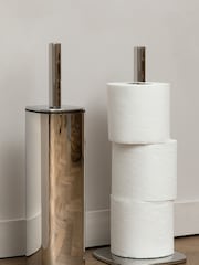 Robert Welch Silver Burford Toilet Roll Holder Floor Standing - Image 2 of 4
