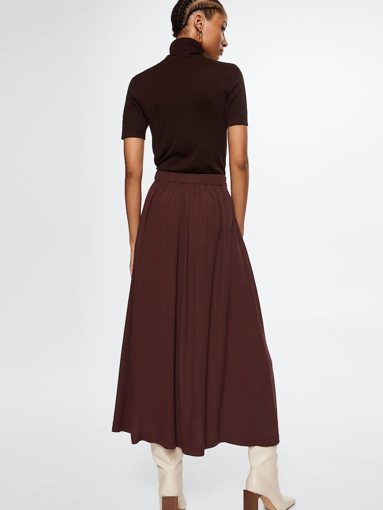 Mango Red Fluid Skirt - Image 2 of 6 Mango Red Fluid Skirt - Image 2 of 6