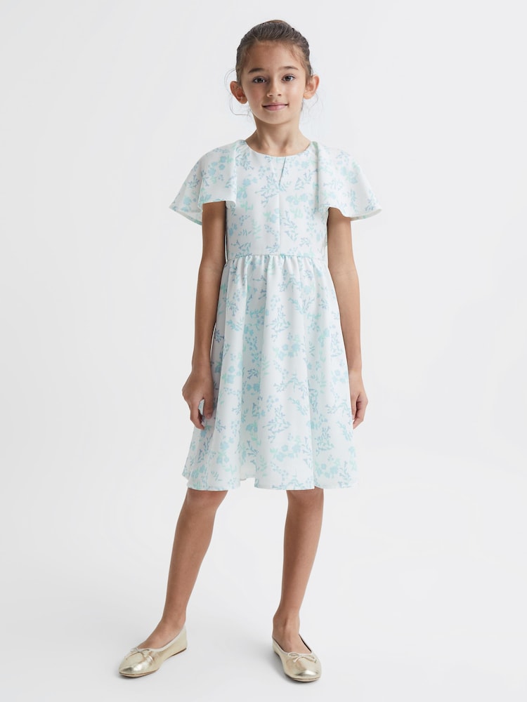 Reiss Multi Maisie 4-9 yrs Satin Midi Dress - Image 1 of 7