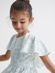 Reiss Multi Maisie 4-9 yrs Satin Midi Dress - Image 4 of 7