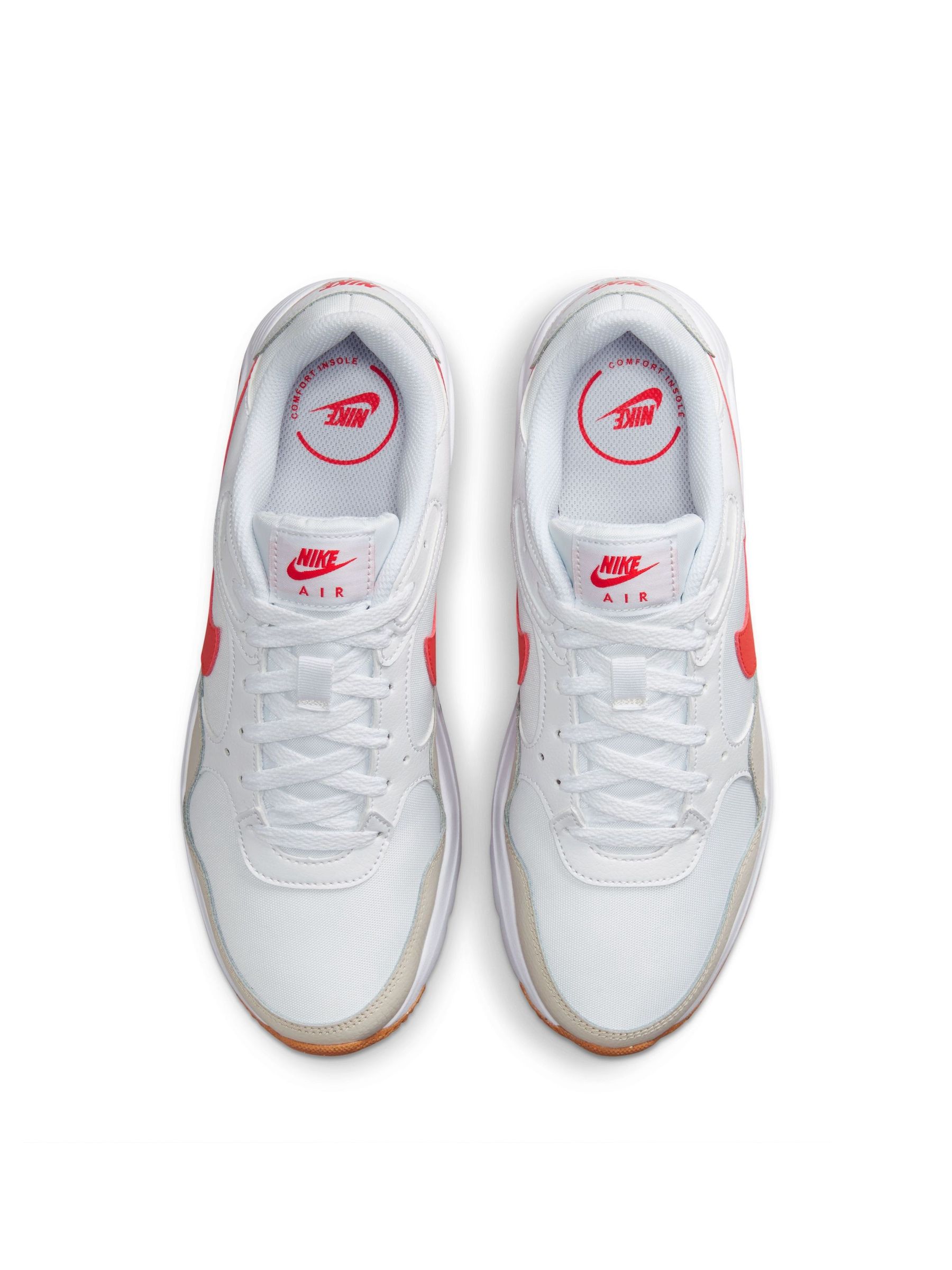 nike white & red air max sc trainers