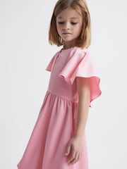 Reiss Pink Maisie 4-9 yrs Satin Midi Dress - Image 3 of 6