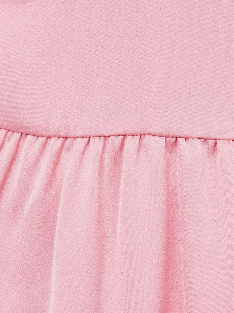 Reiss Pink Maisie 4-9 yrs Satin Midi Dress - Image 6 of 6