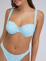 Boux Avenue Blue Soneva Polka Dot Balconette Bikini Top - Image 3 of 5