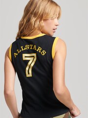 Superdry Black 100% Cotton Allstars MC Graphic Vest Top - Image 2 of 4